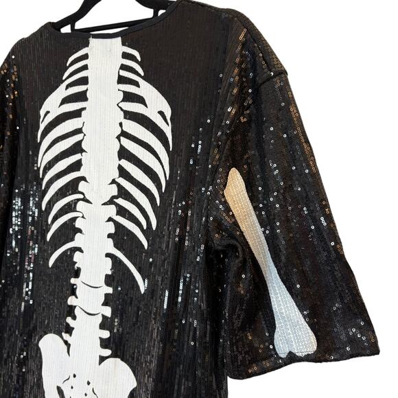 Tipsy Elves Sequined Skeleton Costume Dress Women's Medium Sparkly Halloween - Picture 8 of 8